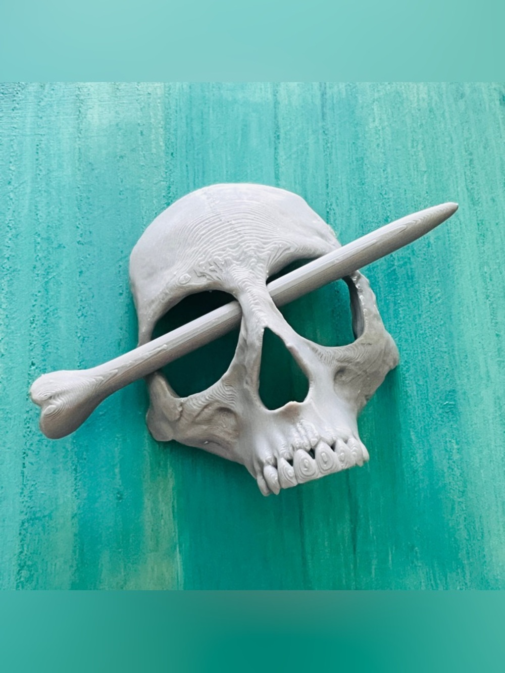 Grey Skull Hair Pin